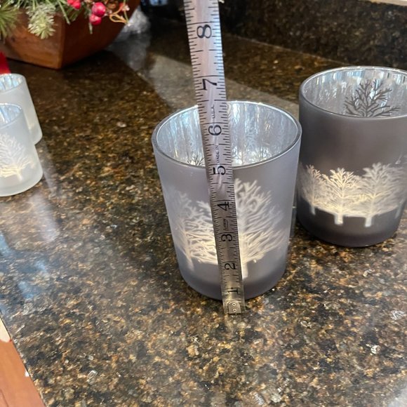 Two's Company Bright and Antique Silver Tree Votives - Set of 4. - Picture 12 of 14